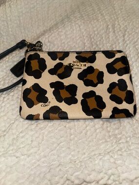 COACH Coach Leopard Ocelot Leather Wild Beast Wristlet Bag